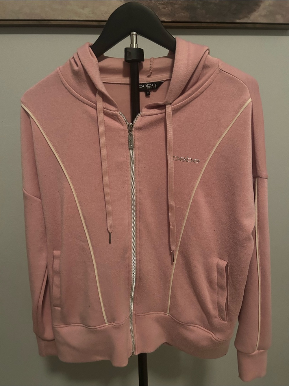 bebe Sport Pink Zip-Up Hoodie